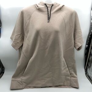 Old Navy Active Dynamic Fleece Tan Short Sleeve Drawstring Hoodie-Size L